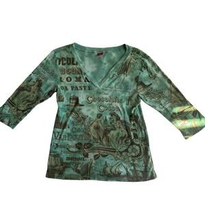 Glima Y2K Women's 'Chocolate" Graphic Shirt Size XL